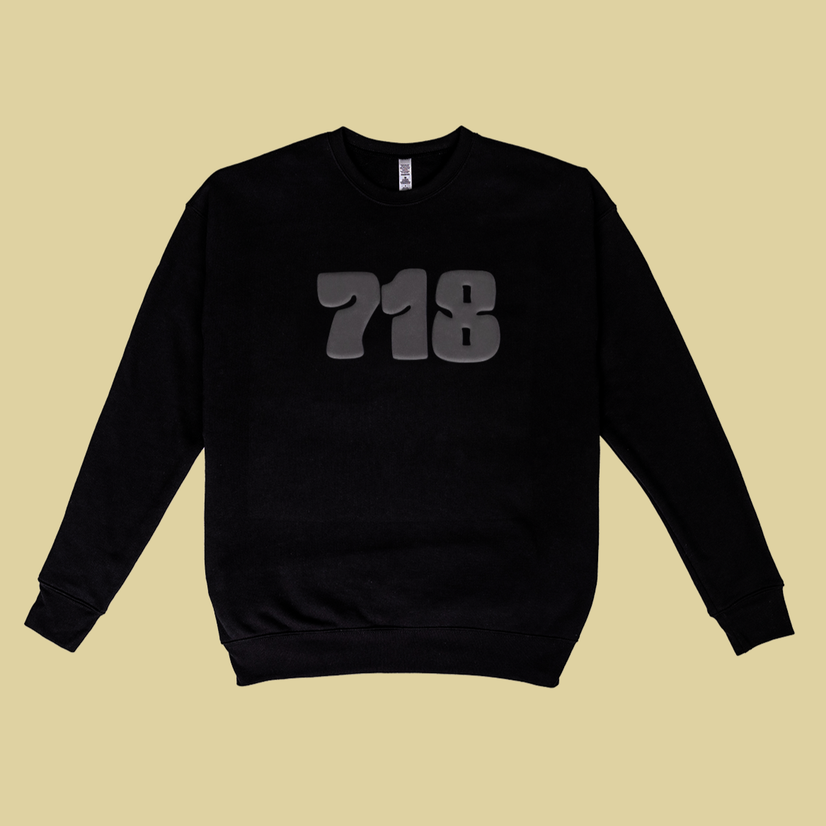 ADULT 718 UNISEX SWEATSHIRT- BLACK