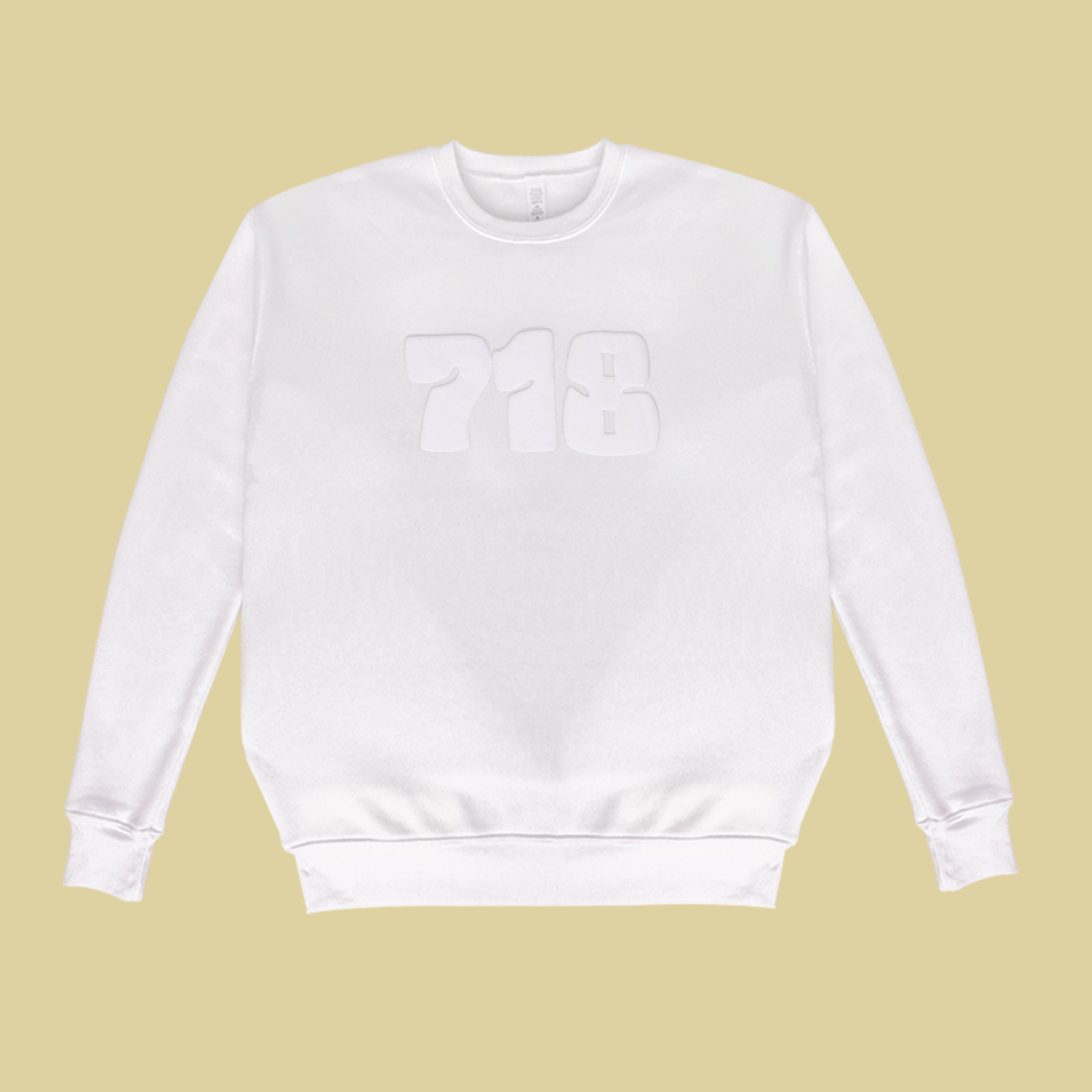 ADULT 718 UNISEX SWEATSHIRT-WHITE