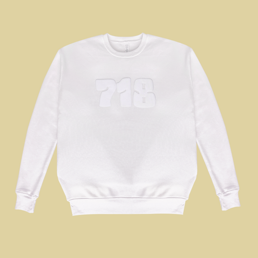 ADULT 718 UNISEX SWEATSHIRT-WHITE