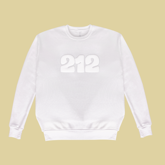 ADULT 212 UNISEX SWEATSHIRT-WHITE