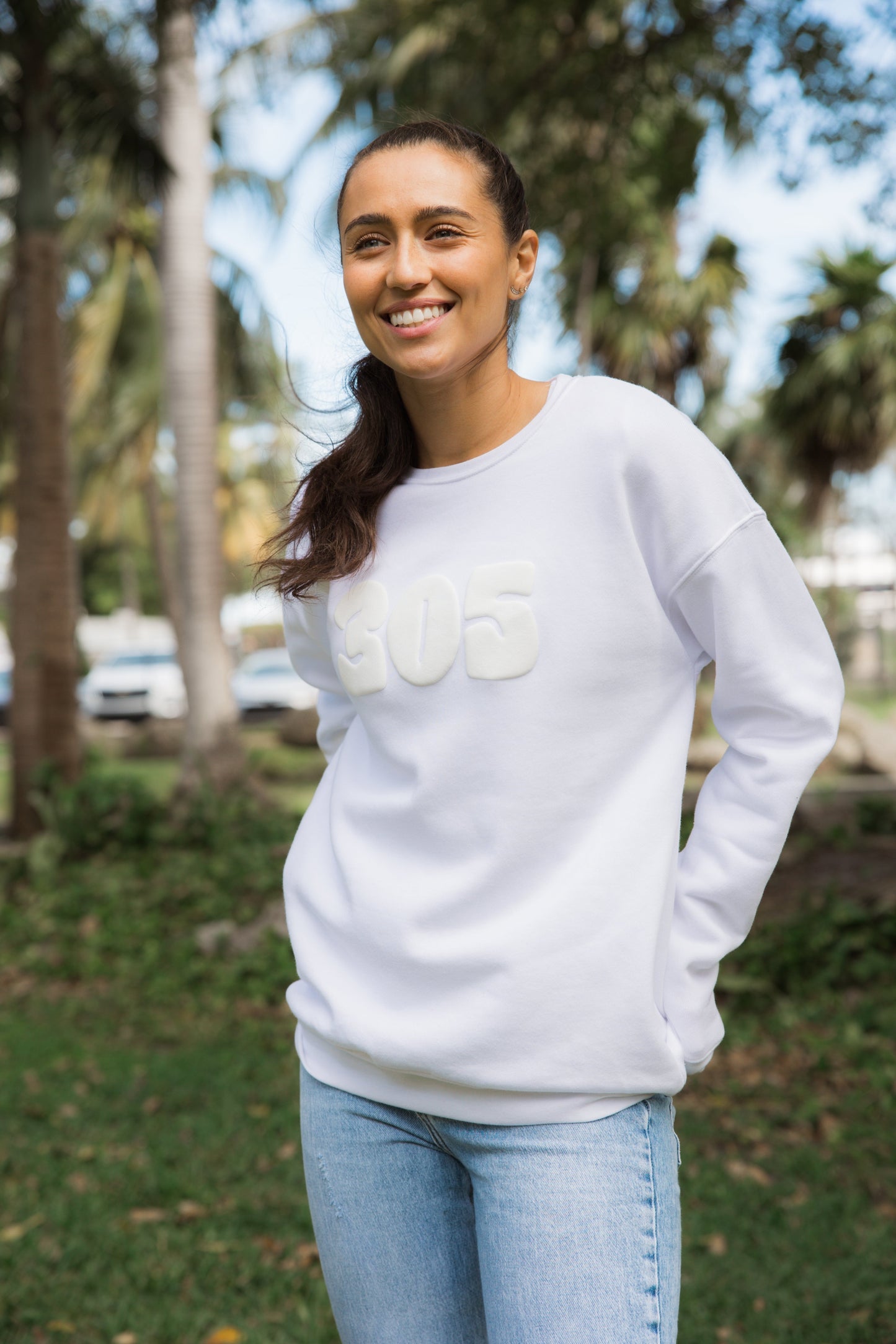 ADULT 305 UNISEX SWEATSHIRT - WHITE